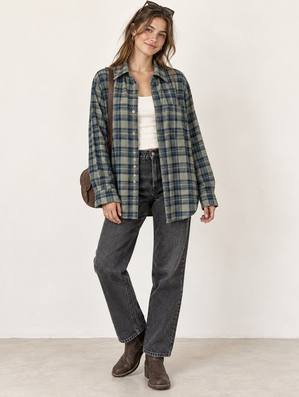 Nautica Classic Plaid Long Sleeve Button-Down Shirt